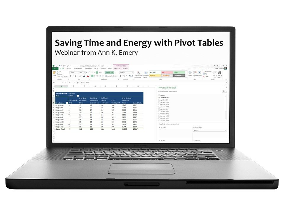 Public Webinar: Saving Time and Energy with Pivot Tables